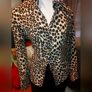 Cynthia Rowley Leppard Print Blouse